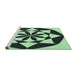 Sideview of Machine Washable Transitional Dark Slate Grey Green Rug, wshpat2049grn