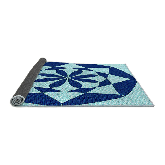 Thickness of Patterned Blueberry Blue Rug, pat2049lblu