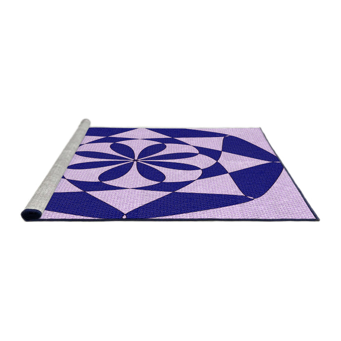 Sideview of Machine Washable Transitional Blossom Pink Rug, wshpat2049pur