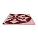 Sideview of Machine Washable Transitional Cranberry Red Rug, wshpat2049rd