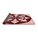 Thickness of Patterned Cranberry Red Rug, pat2049rd