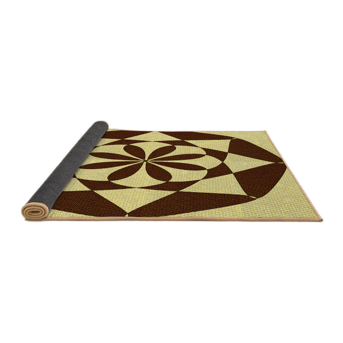 Thickness of Patterned Mustard Yellow Rug, pat2049yw