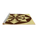 Sideview of Machine Washable Transitional Mustard Yellow Rug, wshpat2049yw