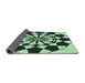 Thickness of Patterned Dark Slate Grey Green Rug, pat2050grn