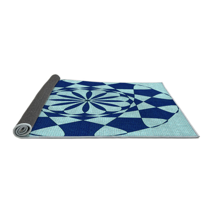 Thickness of Patterned Blueberry Blue Rug, pat2050lblu
