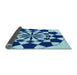 Thickness of Patterned Blueberry Blue Rug, pat2050lblu