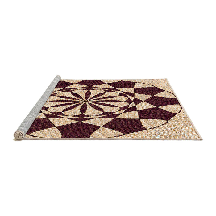 Sideview of Machine Washable Transitional Deep Peach Orange Rug, wshpat2050org