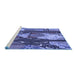 Sideview of Machine Washable Transitional Sky Blue Rug, wshpat2051blu