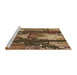 Sideview of Machine Washable Transitional Red Brown Rug, wshpat2051brn