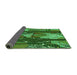 Thickness of Patterned Deep Emerald Green Rug, pat2051grn