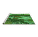 Sideview of Machine Washable Transitional Deep Emerald Green Rug, wshpat2051grn