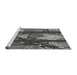 Sideview of Machine Washable Transitional Dark Gray Rug, wshpat2051gry