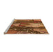 Sideview of Machine Washable Transitional Orange Rug, wshpat2051org