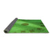 Thickness of Patterned Neon Green Rug, pat2052grn