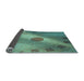 Thickness of Patterned Sea Green Rug, pat2052lblu