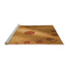 Sideview of Machine Washable Transitional Mahogany Brown Rug, wshpat2052org