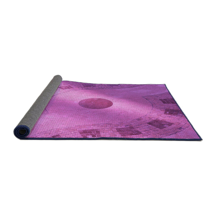 Thickness of Patterned Bright Neon Pink Purple Rug, pat2052pur