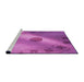 Sideview of Machine Washable Transitional Bright Neon Pink Purple Rug, wshpat2052pur