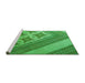 Sideview of Machine Washable Transitional Green Rug, wshpat2053grn