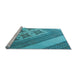 Sideview of Machine Washable Transitional Dark Cyan Green Rug, wshpat2053lblu