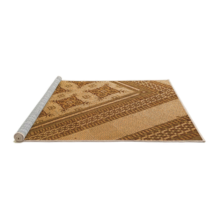 Sideview of Machine Washable Transitional Mahogany Brown Rug, wshpat2053org