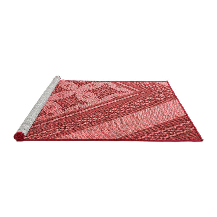 Sideview of Machine Washable Transitional Red Rug, wshpat2053rd
