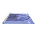 Sideview of Machine Washable Transitional Sky Blue Rug, wshpat2054blu