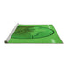 Sideview of Machine Washable Transitional Green Rug, wshpat2054grn