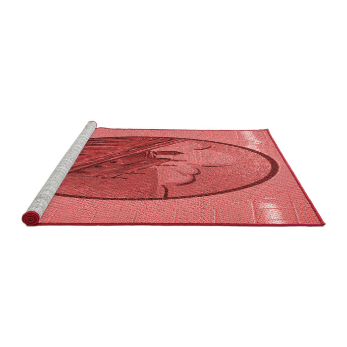Sideview of Machine Washable Transitional Red Rug, wshpat2054rd