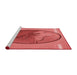 Sideview of Machine Washable Transitional Red Rug, wshpat2054rd