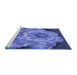 Sideview of Machine Washable Transitional Sky Blue Rug, wshpat2055blu