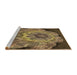 Sideview of Machine Washable Transitional Cinnamon Brown Rug, wshpat2055brn