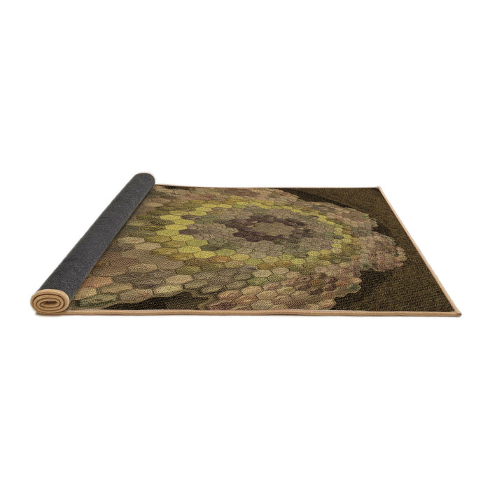 Thickness of Patterned Cinnamon Brown Rug, pat2055brn