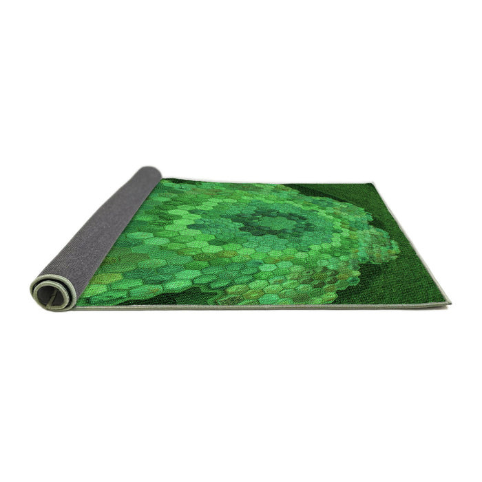 Thickness of Patterned Green Rug, pat2055grn