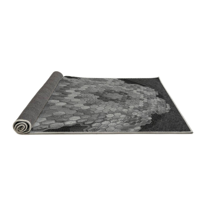 Thickness of Patterned Gunmetal Gray Rug, pat2055gry