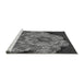 Sideview of Machine Washable Transitional Gunmetal Gray Rug, wshpat2055gry