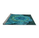 Sideview of Machine Washable Transitional Dark Turquoise Green Rug, wshpat2055lblu