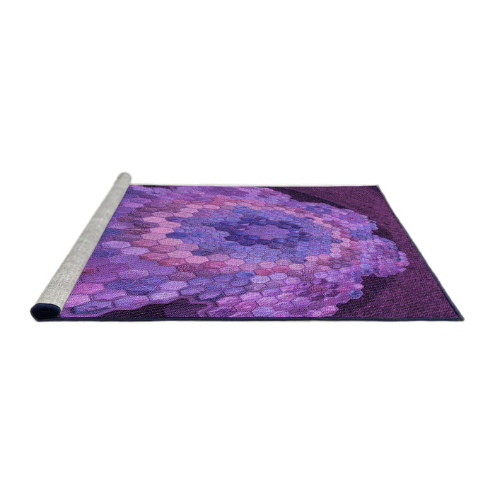 Sideview of Machine Washable Transitional Purple Rug, wshpat2055pur