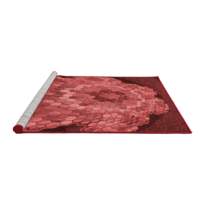 Sideview of Machine Washable Transitional Red Rug, wshpat2055rd
