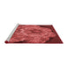 Sideview of Machine Washable Transitional Red Rug, wshpat2055rd