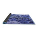 Thickness of Patterned Denim Blue Rug, pat2056blu