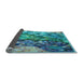 Thickness of Patterned Turquoise Green Rug, pat2056lblu