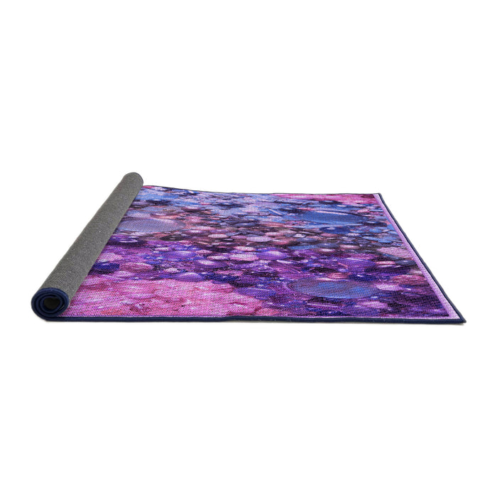 Thickness of Patterned Bright Lilac Purple Rug, pat2056pur