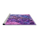 Sideview of Machine Washable Transitional Bright Lilac Purple Rug, wshpat2056pur