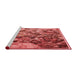 Sideview of Machine Washable Transitional Red Rug, wshpat2056rd