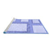 Sideview of Machine Washable Transitional Blue Rug, wshpat2057blu