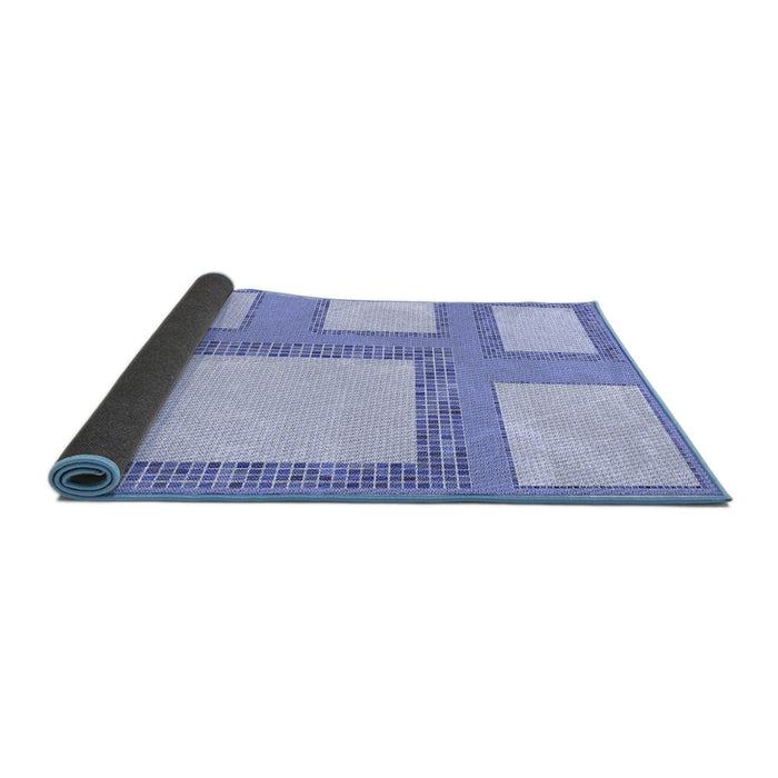Thickness of Patterned Blue Rug, pat2057blu