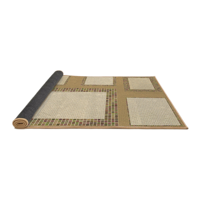 Thickness of Patterned Khaki Gold Rug, pat2057brn