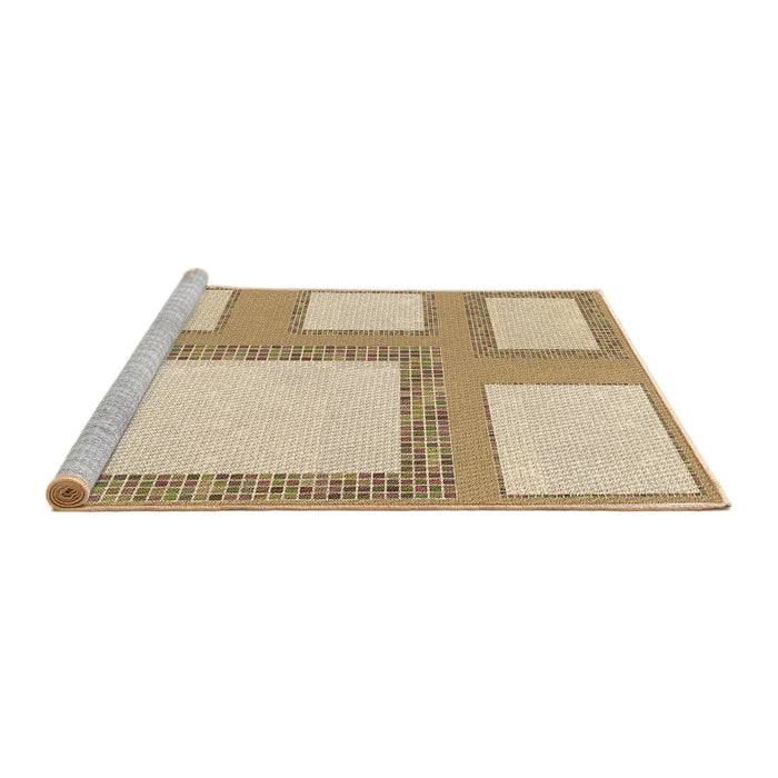 Sideview of Machine Washable Transitional Khaki Gold Rug, wshpat2057brn
