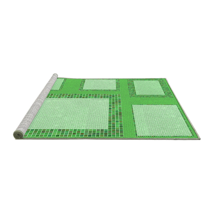 Sideview of Machine Washable Transitional Jade Green Rug, wshpat2057grn